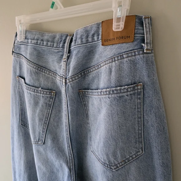 Denim Forum 28 Indie Sleeze Slouchy 90s Organic Button Fly BF High Rise Jeans - Picture 11 of 16